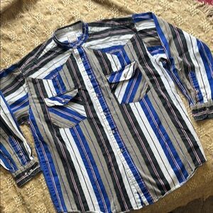 Vintage Western Plains Trading Co.Striped Men's Button Down Size L